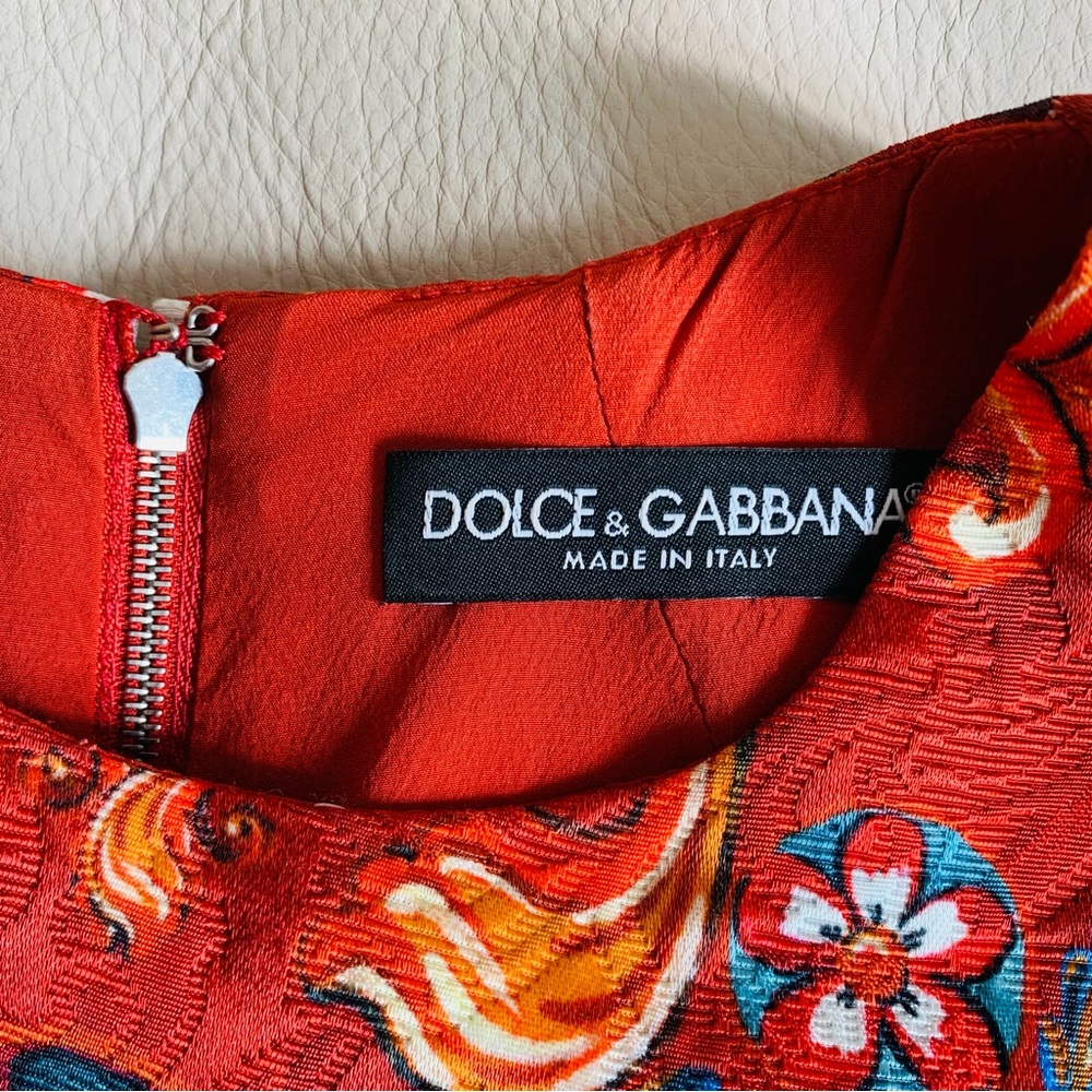 Dolce & Gabbana Majolica Print Mini Dress Size 36 XS Multicolor Sicily Italy - Picture 9 of 11